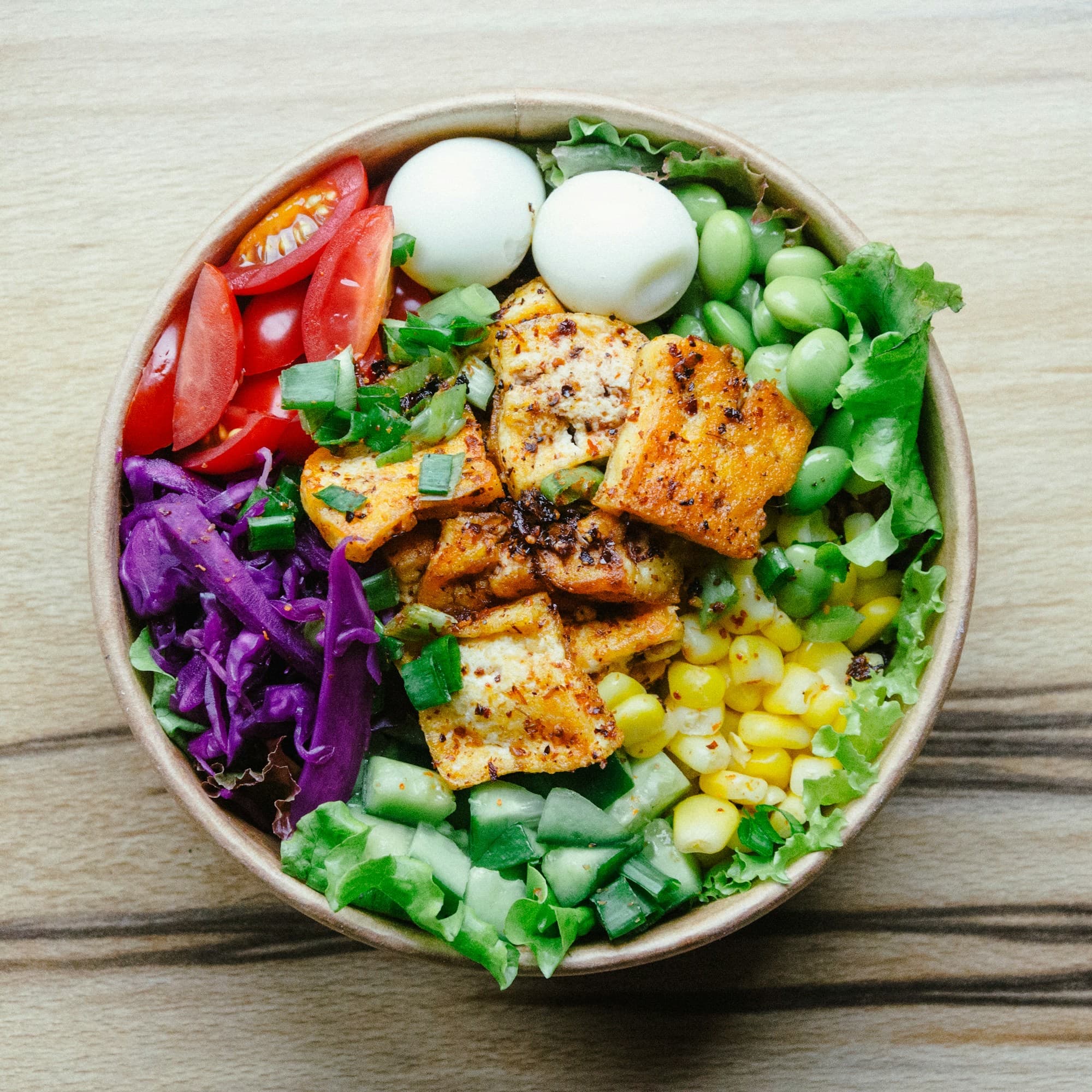 A colorful, balanced plate photographed by the app